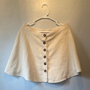 Off White Corduroy A-line Skirt Button Down Size Large